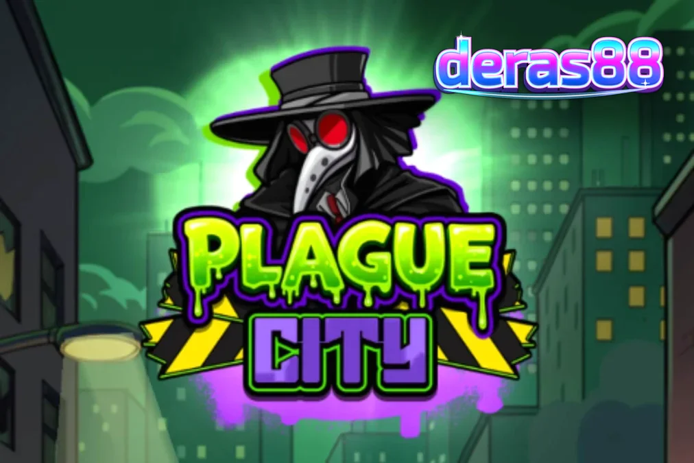 Tampilan visual slot Plague City dengan tema apokaliptik yang mencekam