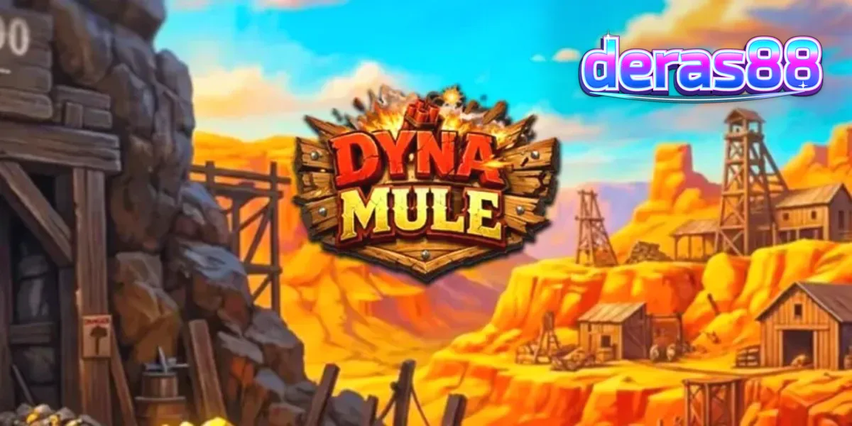 Tampilan visual slot Dyna Mule dengan tema pertambangan dan simbol mekanis